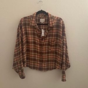 American Eagle Cropped Flannel